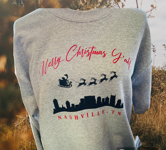 Merry Christmas Y'all Nashville Sweatshirt